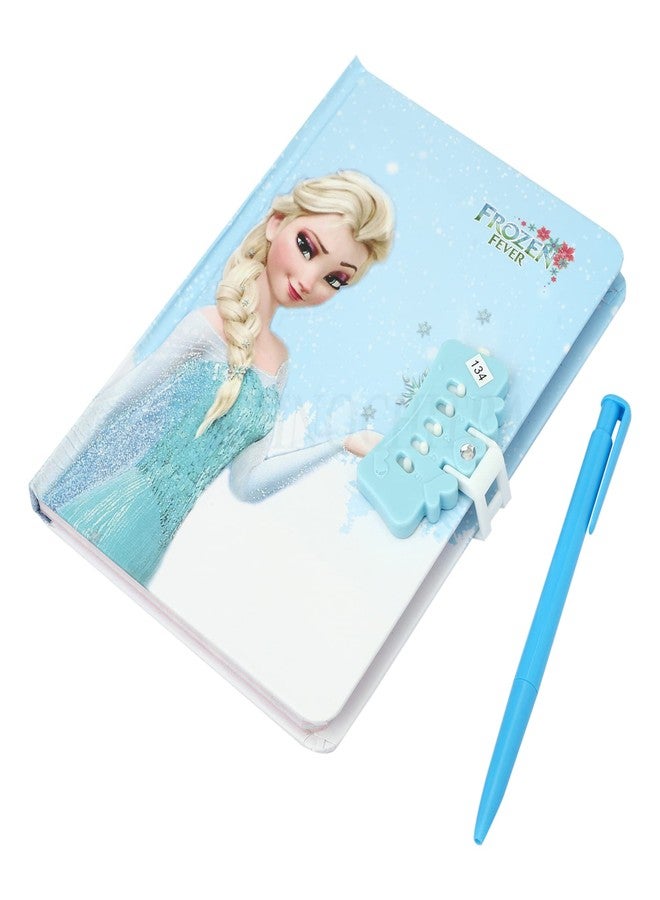 SHREE TECHNESH Freezing Angel Printed Design Secret Personal Lock Dairy With Sparkling Water Gel Pen (21 X 14 X 3 Cm), 80 Pages - Image 3