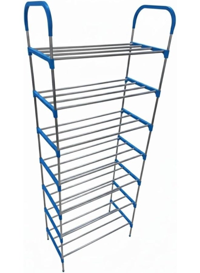 سبيس شوب رف أحذية معدني 7 طبقات يتسع لما يصل إلى 24 زوجًا من الأحذية - Image 3