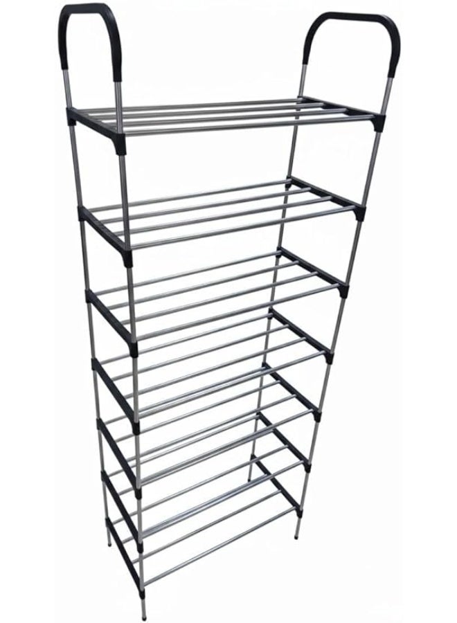 سبيس شوب رف أحذية معدني 7 طبقات يتسع لما يصل إلى 24 زوجًا من الأحذية - Image 1