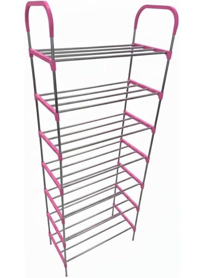 سبيس شوب رف أحذية معدني 7 طبقات يتسع لما يصل إلى 24 زوجًا من الأحذية - Image 4