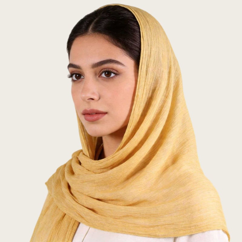 وشاح فيسكوز ناعم بملمس مجعد وطباعة تي داي، شال طويل - Image 1