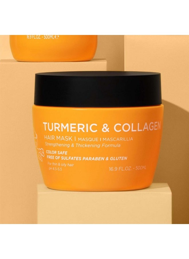 L LUSETA Luseta Turmeric & Collagen Hair Mask Thickening Hair Treatment for Thin and Oily Hair, Nourish Scalp, Frizz Control & Add Shine, Sulfate Free  - Image 5