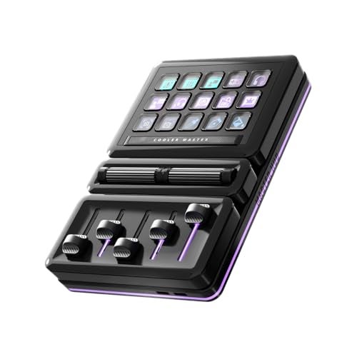 Cooler Master MasterHUB Modular Macro Pad Customizable Hotkey Controller with 15 Display Keys Faders Dials Magnetic Snap Modules for Editing Streaming and Workflow Control - Image 1