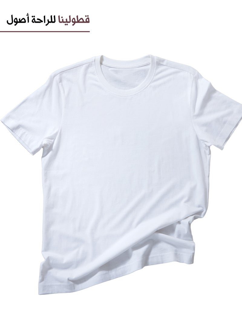 Men's white cotton T-shirt 100% (6 pieces)  - Image 2