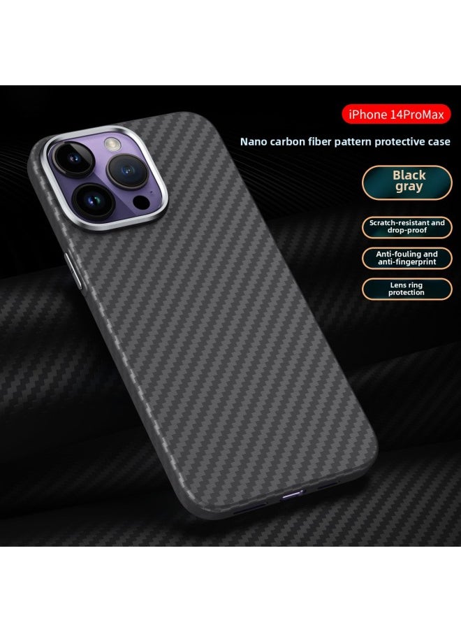 Generic - Carbon Fiber Kevlar For Iphone15Promax Phone Case For Iphone 16 Metal 13 Drop-resistant 12 Protective Case-Color:Black Metal Frame-Applicable Model:For Iphone13/14 - Image 1