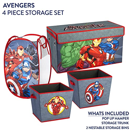 Idea Nuova Marvel The Avengers 4 Piece Storage Solution Set with Pop Up Hamper, Collapsible Storage Trunk and 2 Nestable Storage Bins - Image 2