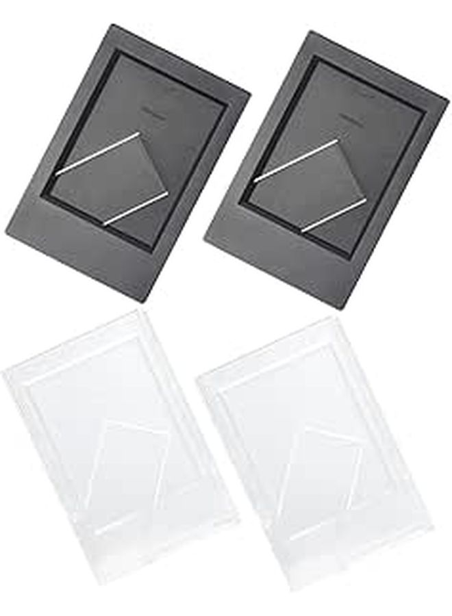 Mini Picture Frames Set 4pcs 3 Inch Frosted and Black for Desk Home Decor - Image 1