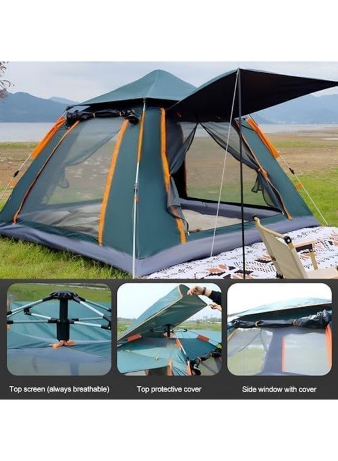 Generic 6 Person Camping Tent Automatic Instant Pop-Up Tent Lightweight Portable Tent Outdoor Camping Waterproof Windproof Camping Tent and Mesh Windows 2 Doors with Carry Bag - Image 3