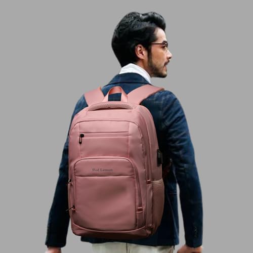 Red Lemon Swiss Pack 26L Waterproof Laptop Backpack – Pro Series 2025 Model, 15.6" Laptop Bag with Rain Cover for Men & Women, Ideal for Office, Travel, School & Daily Use (Champagne Pink) - Image 2