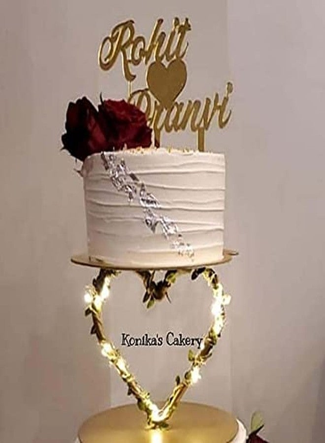 OM KRAFT OMKRAFT Metal Cake Decor Tier Heart Spacer Stand | 6 Inch Height Gold Finish Cake Separator | 2-Tier Cake Support Holder for Wedding, Birthday, Anniversary & Party Cakes - Image 5