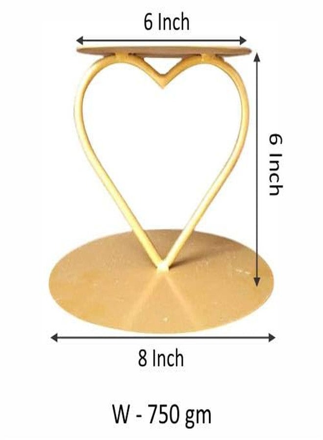 OM KRAFT OMKRAFT Metal Cake Decor Tier Heart Spacer Stand | 6 Inch Height Gold Finish Cake Separator | 2-Tier Cake Support Holder for Wedding, Birthday, Anniversary & Party Cakes - Image 2