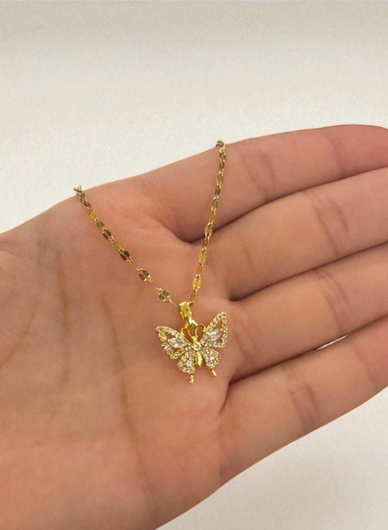 Attractives Trendy Stainless Steel Gold Plated Necklace For Women - Image 3