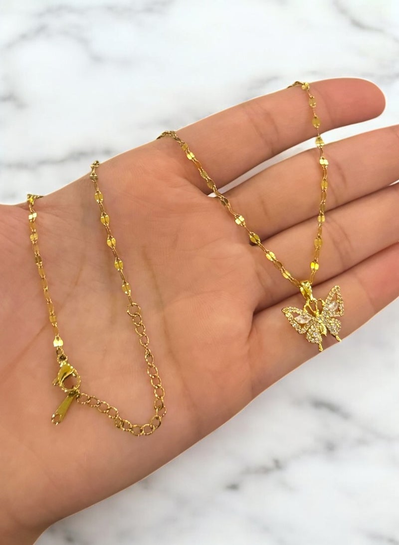 Attractives Trendy Stainless Steel Gold Plated Necklace For Women - Image 1