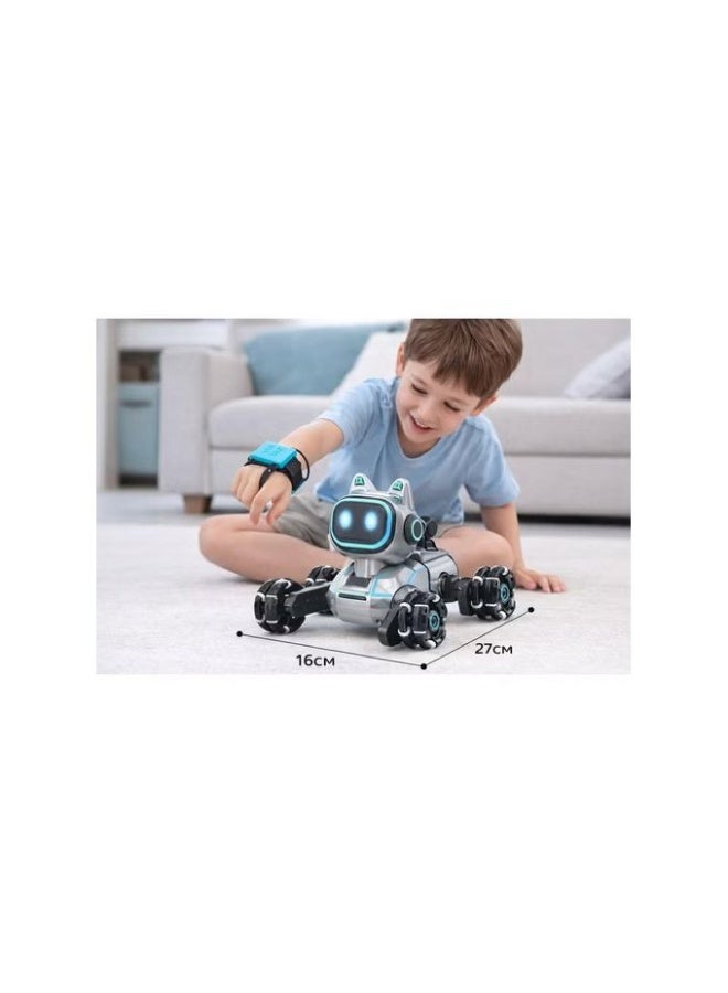 Kids Smart Robot Dog Toy For Kids – Remote & Gesture Control – 8 Wheels – Led Light-Up Eyes - Image 1