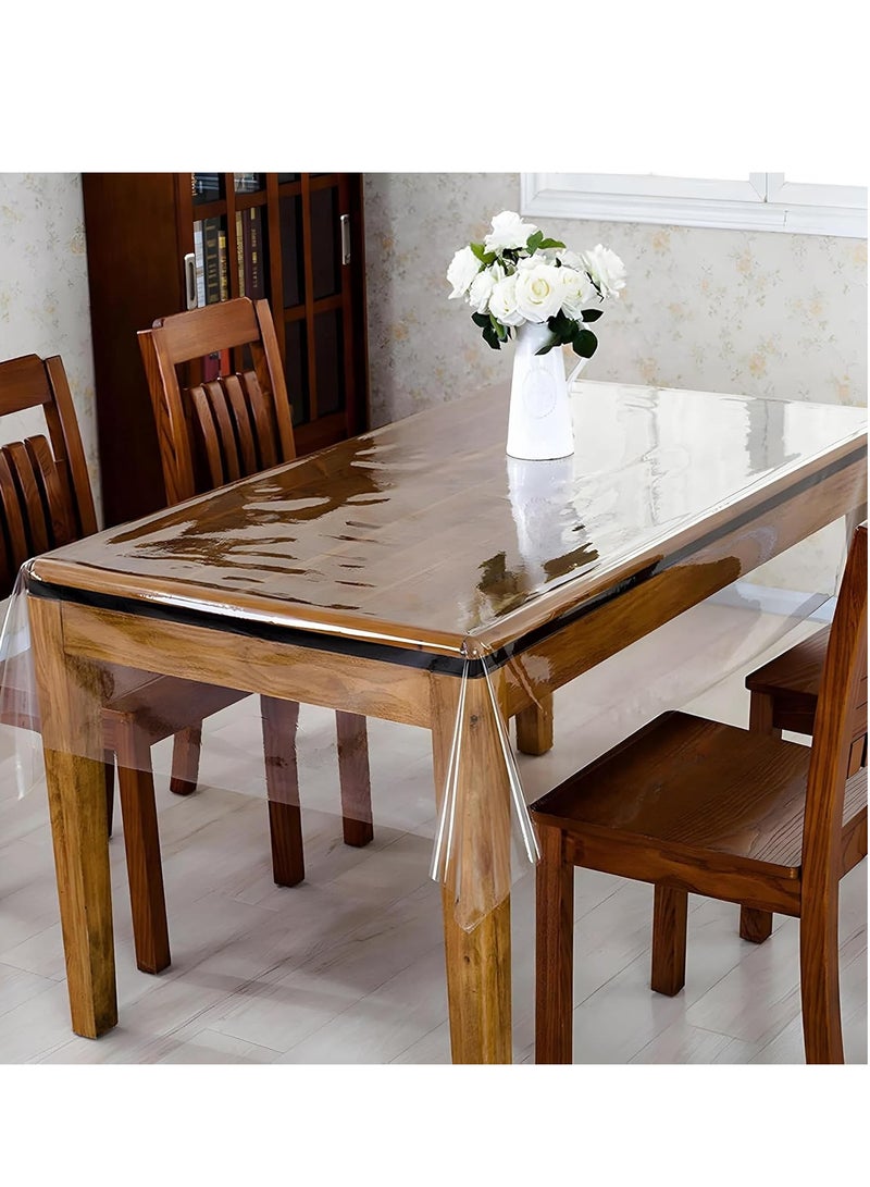 Kuber industries dining table cover 6 seater|Transparent Dining Table Cover|Table Cover for Home Decor| - Image 1