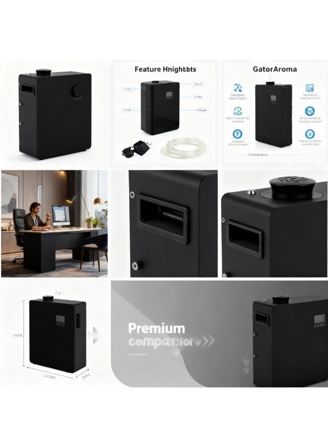 Scent Aroma Diffuser Machine | Automatic Fragrance Diffuser for Home, Office, Hotel and Spa | Quiet Scent Control with Digital Display | Black - Image 4