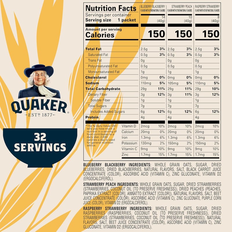Quaker Instant Oatmeal Fruit Fusion Variety Pack - Image 3