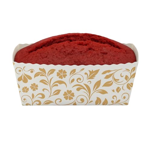 Esslly Elegant Bake & Serve Paper Muffin Cupcake Mould | Designer Disposable Baking Cups | Pack of 50 | Ideal for 80g | Stunning Gold Floral Design | Perfect for Parties - Image 5
