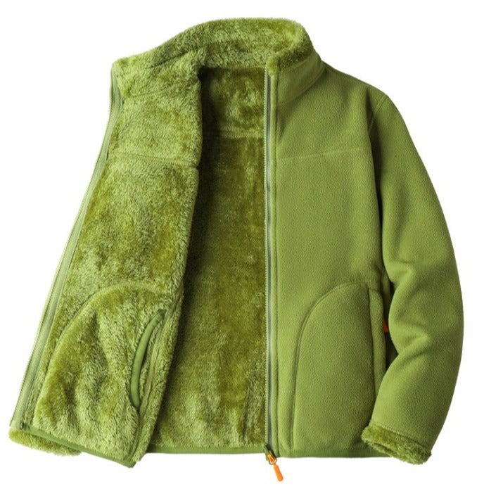 معطف فليس للنساء معطف فليس قطبي قمة علامة تجارية عصرية مزدوجة الوجه سميكة من فليس الكورال سترة كارديجان - Image 2