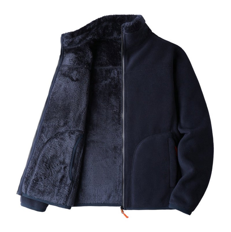 معطف فليس للنساء معطف فليس قطبي قمة علامة تجارية عصرية مزدوجة الوجه سميكة من فليس الكورال سترة كارديجان - Image 3