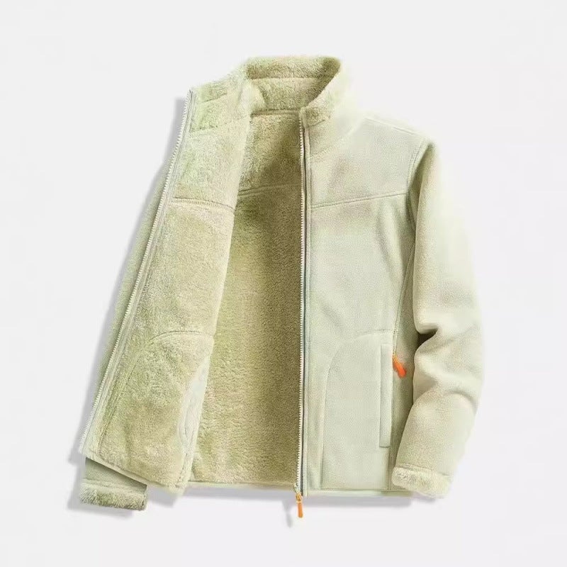 معطف فليس للنساء معطف فليس قطبي قمة علامة تجارية عصرية مزدوجة الوجه سميكة من فليس الكورال سترة كارديجان - Image 1