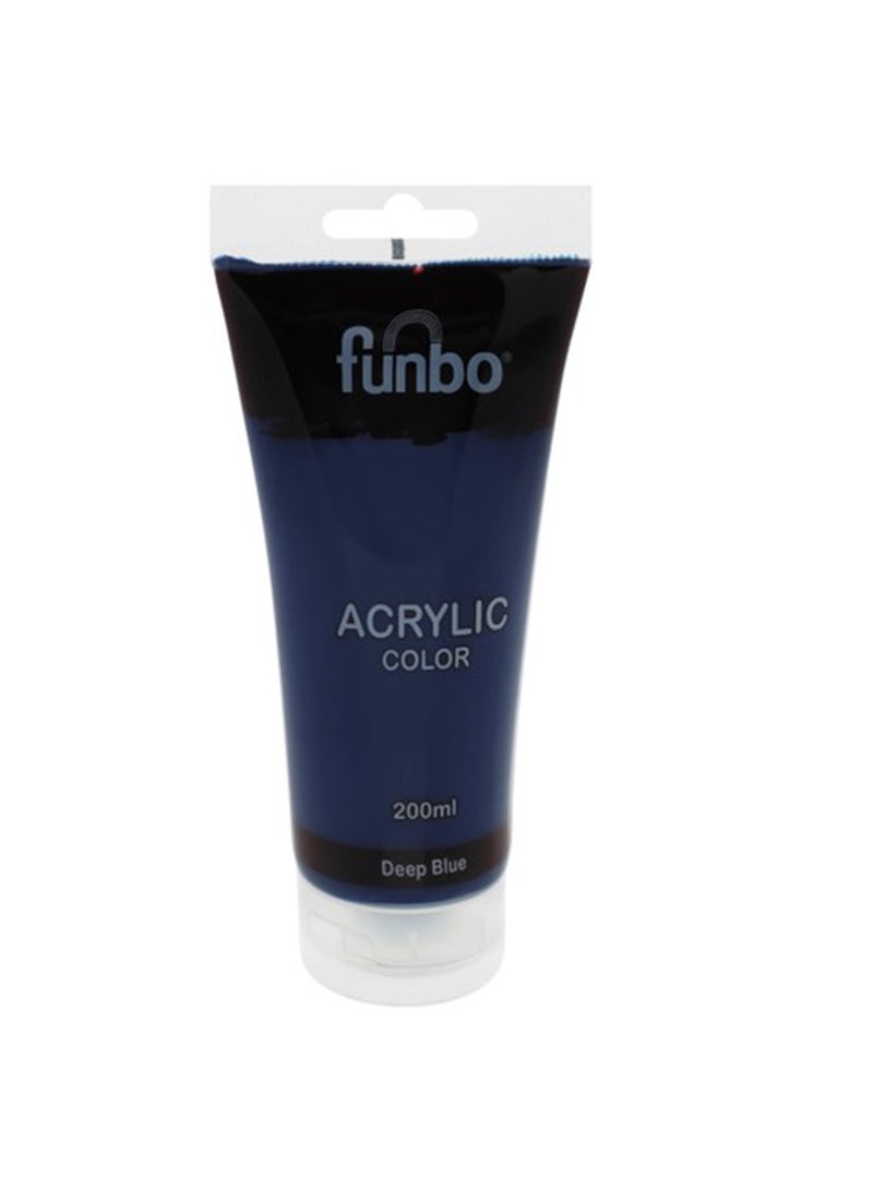 Funbo Acrylic Colour Paint Tube 200ml Content Deep Blue - Image 1