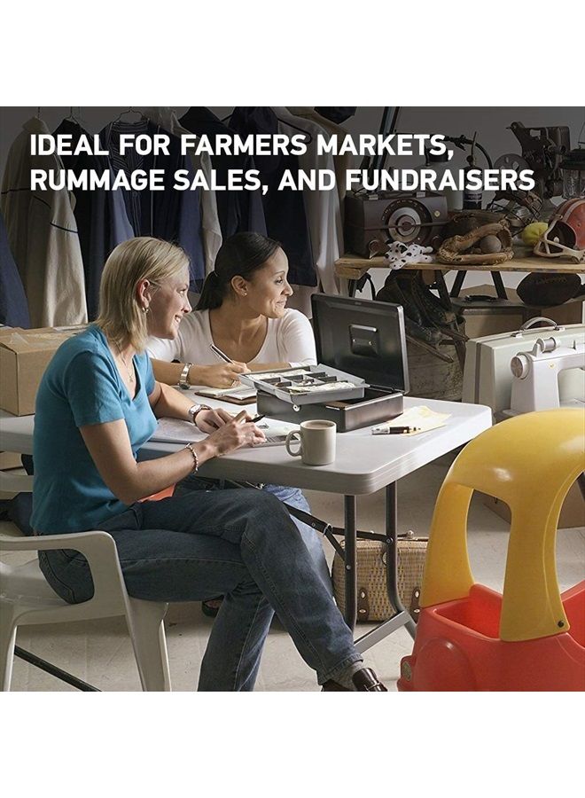 SentrySafe Money Safe with Cash Tray and Key Lock, 3.7 x 11.8 x 9.3 in, Black - Image 2