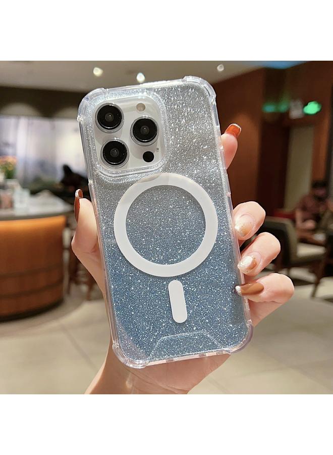 Zaboon Case For iPhone 12 / 12 Pro MagSafe Gradient Color Glitter Acrylic Shockproof Phone Case - Image 1