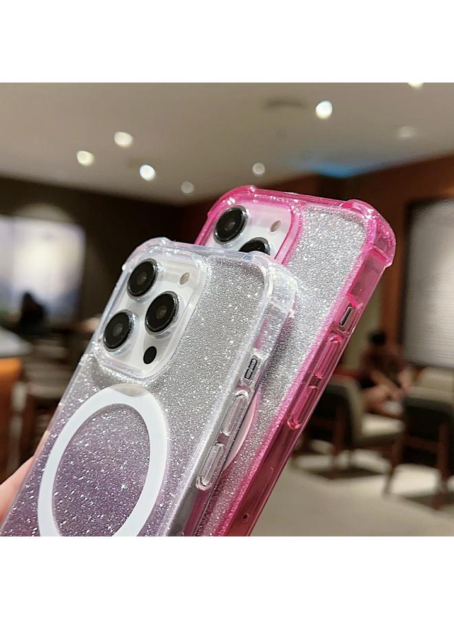 Zaboon Case For iPhone 12 / 12 Pro MagSafe Gradient Color Glitter Acrylic Shockproof Phone Case - Image 5