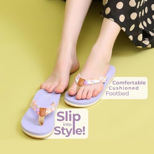YOHO Marble Slippers for Women | Cushioned Slippers| Lightweight| Waterproof | Violet - UK 4 - Image 2