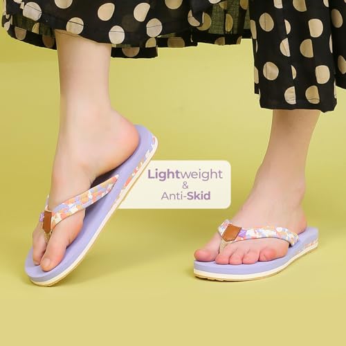 YOHO Marble Slippers for Women | Cushioned Slippers| Lightweight| Waterproof | Violet - UK 4 - Image 3
