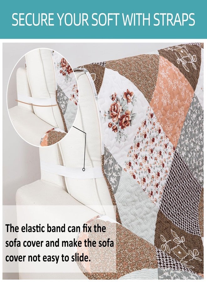 Yiran Floral Couch Cover Patchwork Sofa Cover Slipcover Soft Microfiber Furniture Slipcover for Pets Kids,with Non-Slip Particles and Elastic Strap,3 Seater (Sitting Area 66 inch) - Image 5