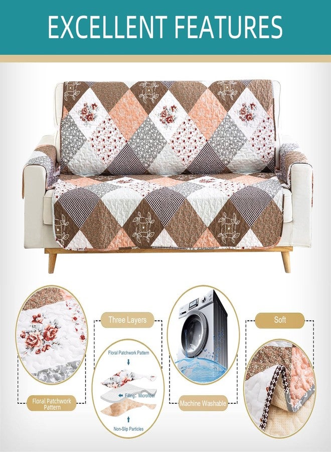 Yiran Floral Couch Cover Patchwork Sofa Cover Slipcover Soft Microfiber Furniture Slipcover for Pets Kids,with Non-Slip Particles and Elastic Strap,3 Seater (Sitting Area 66 inch) - Image 4