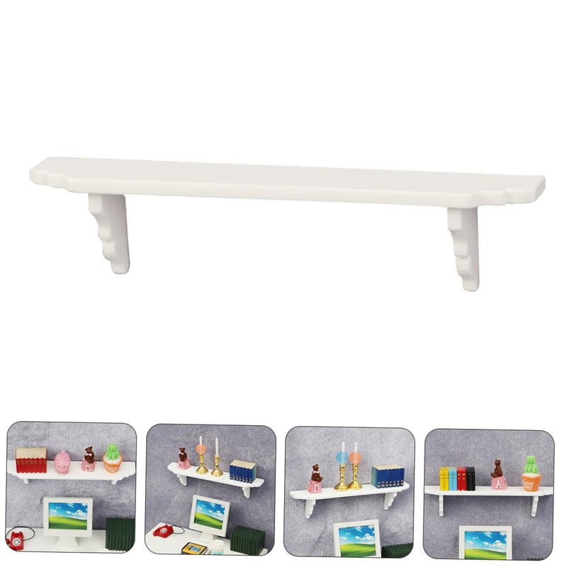 White Wooden Miniature Storage Rack For Dollhouse Kitchen Bedroom Display - Image 4
