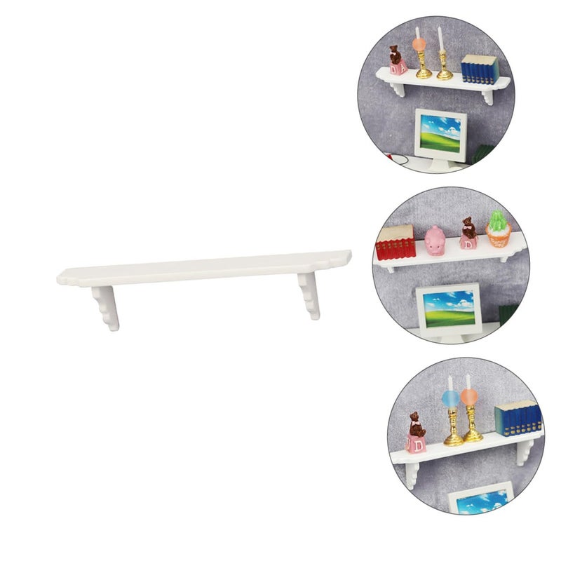 White Wooden Miniature Storage Rack For Dollhouse Kitchen Bedroom Display - Image 3