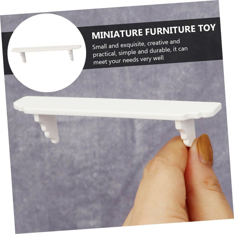 White Wooden Miniature Storage Rack For Dollhouse Kitchen Bedroom Display - Image 5