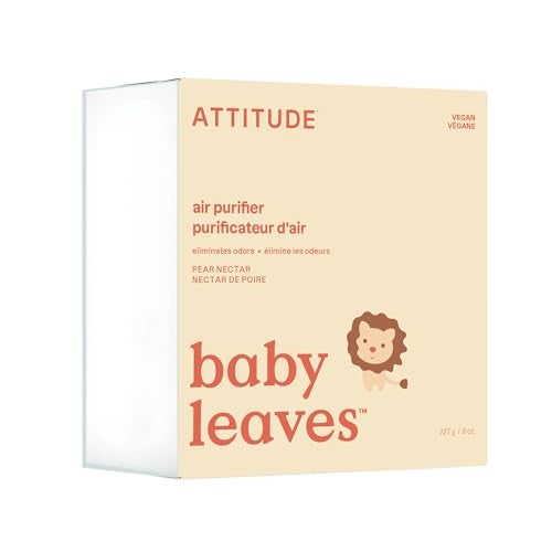 ATTITUDE Baby Air Purifier, Activated Carbon Freshener, Odor Remover, Plant and Mineral-Based, Vegan, Pear Nectar, 8 Ounces - Image 1