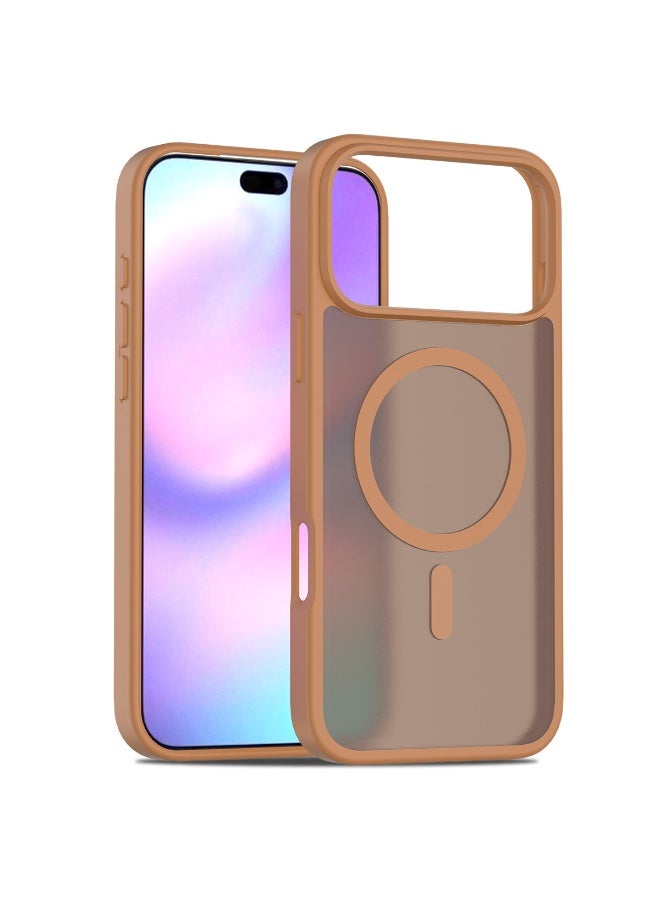NIBEMINENT Silicone Magnetic Absorption Simple Protection Case With Magsafe For iPhone 15 Plus, Light Brown