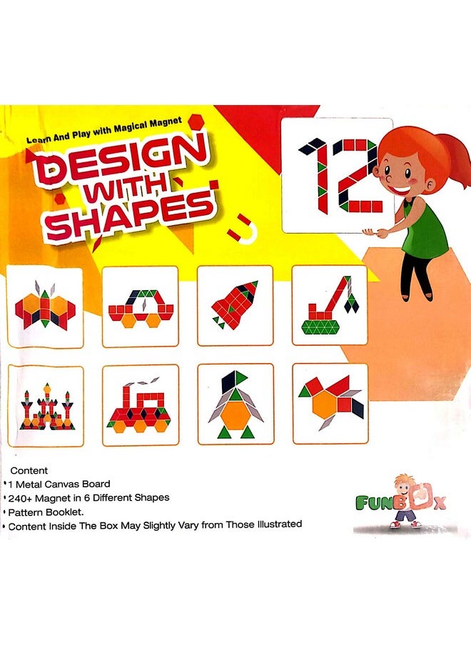 Negi - Negi Design with Shapes Big Magnetic Puzzle for Kids, 240 Pieces in 6 Colours - Image 1