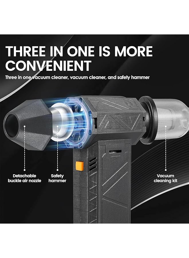 إيروريكس منفاخ هواء كهربائي محمول صغير قابل للتعديل السرعة منفاخ هواء فائق السرعة 130000 دورة في الدقيقة منفاخ هواء كهربائي لاسلكي قوي توربو منفاخ هواء للوحة مفاتيح الكمبيوتر في الهواء الطلق والسيارة والمنزل والتخييم - Image 3