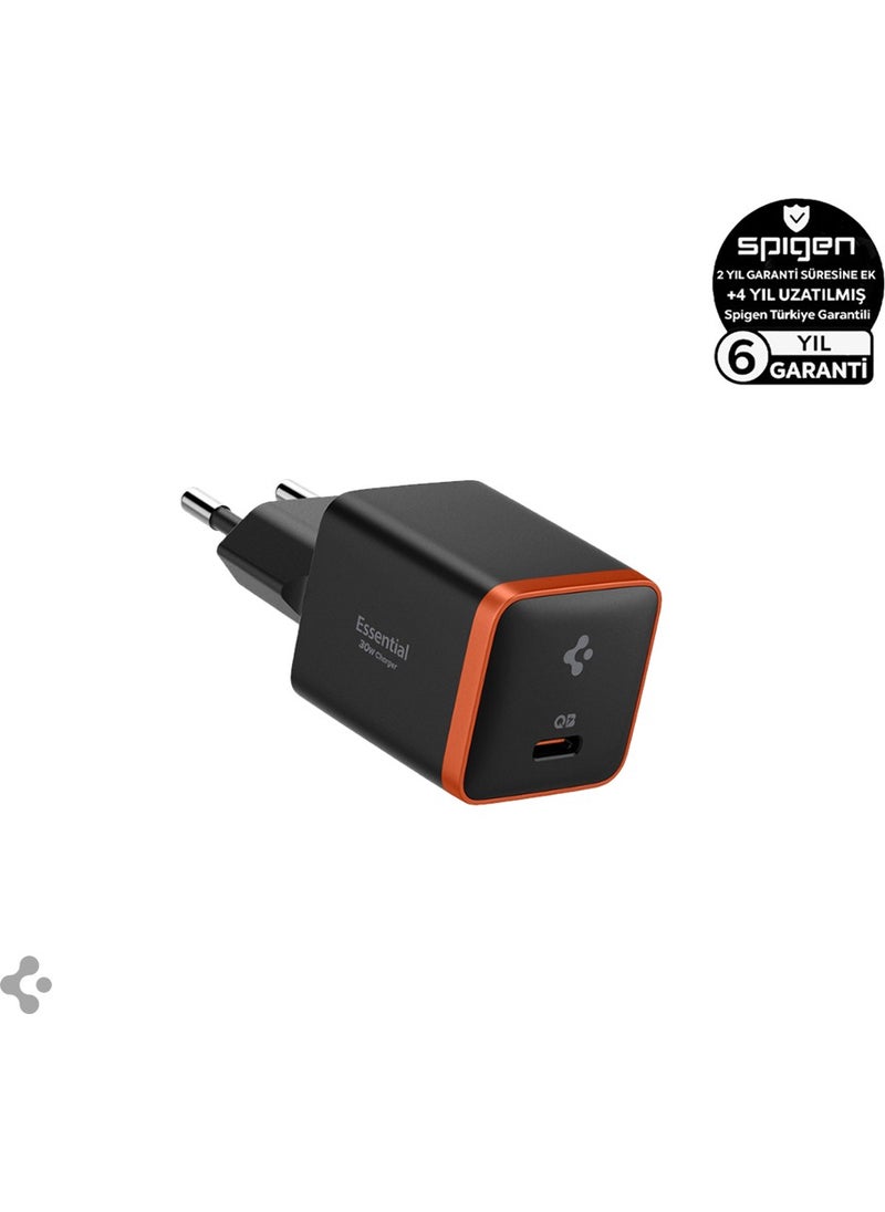 Spigen - 30W USB-C Mini Adapter - PPS / PD 3.0 Supported Fast Charger for iPhone & Android & iPad & MacBook Type-C EE301 Black - ACH08448 - Image 1