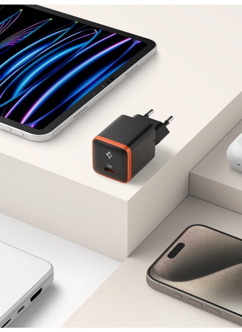 Spigen - 30W USB-C Mini Adapter - PPS / PD 3.0 Supported Fast Charger for iPhone & Android & iPad & MacBook Type-C EE301 Black - ACH08448 - Image 1