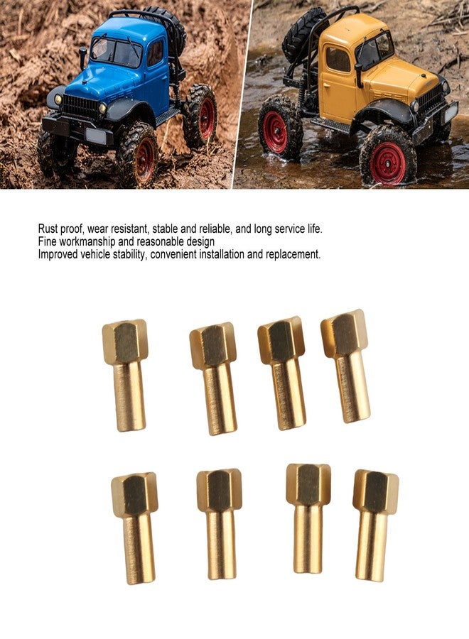 Pegau RC Nut, Brass 8Pcs Rust Resistant RC Nut for SCX24 (8mm) - Image 2