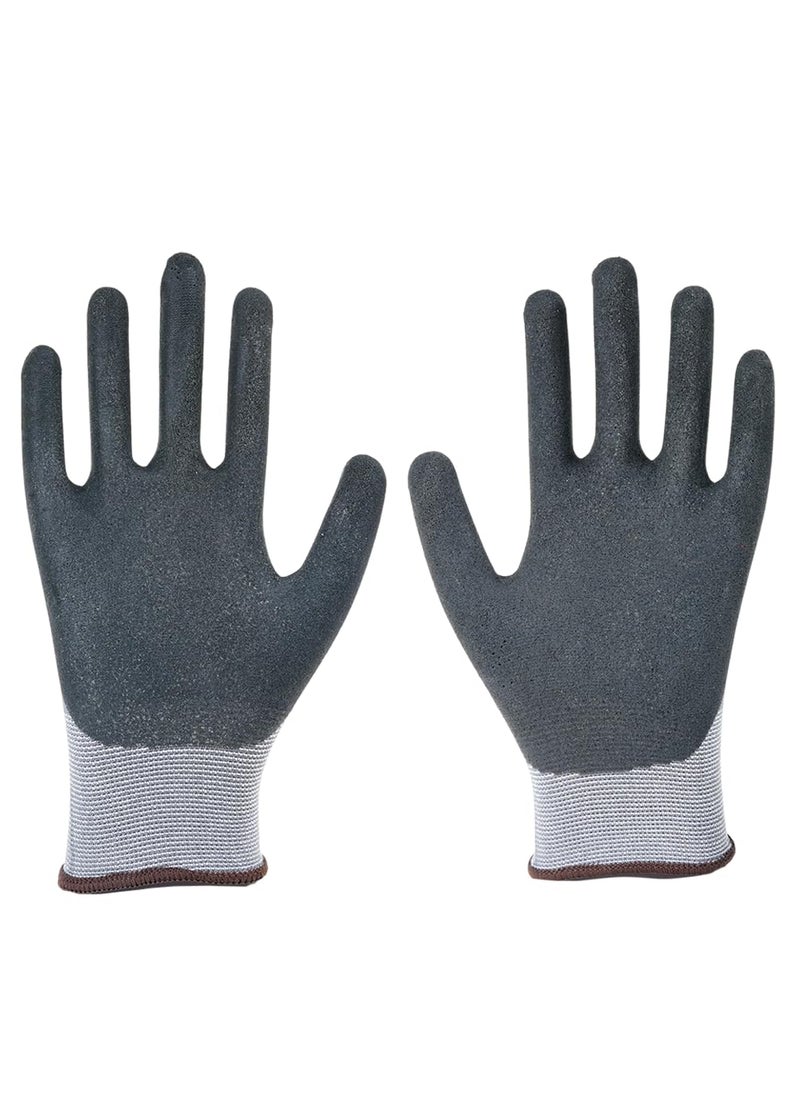 mallcom - Mallcom Safety Glloves, P35NBG Grey Polyester 15 Gauge Seamless Liner Coated Sandy Finish Nitrile Gloves for Industrial, Household Cleaning, Gardening, Dish-Washing and Scrubbing, Pack 12, Size - XL - Image 1