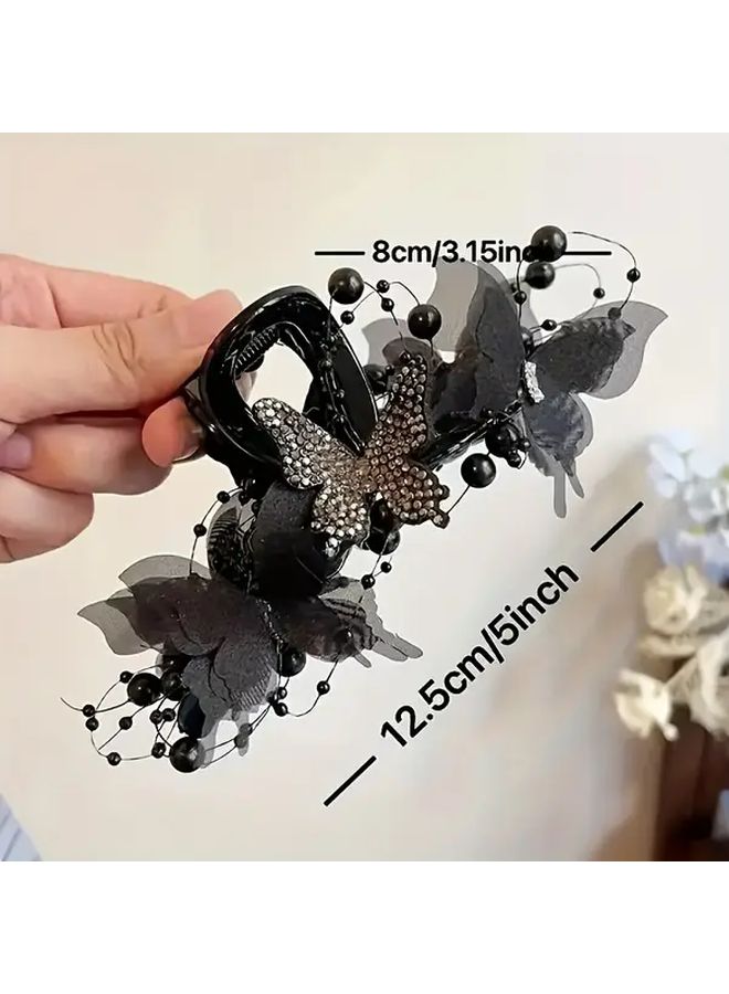 Black Hair Claw Clip For Women Updo Hairstyle Non Slip Grip Formal Events Everyday - Image 4