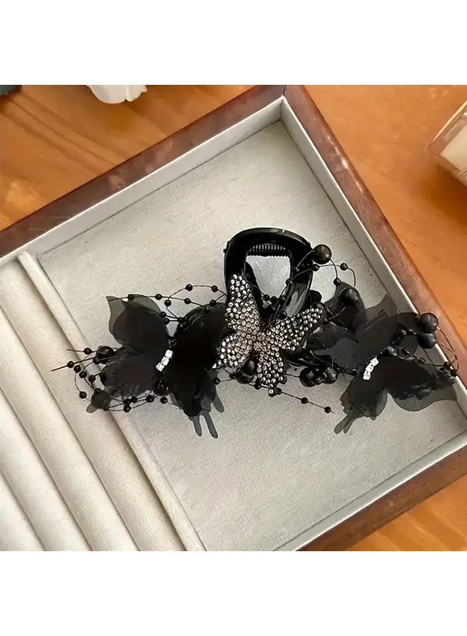 Black Hair Claw Clip For Women Updo Hairstyle Non Slip Grip Formal Events Everyday - Image 3