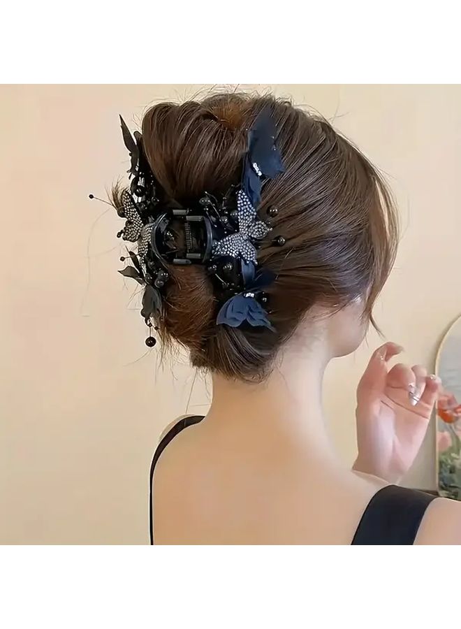 Black Hair Claw Clip For Women Updo Hairstyle Non Slip Grip Formal Events Everyday - Image 2