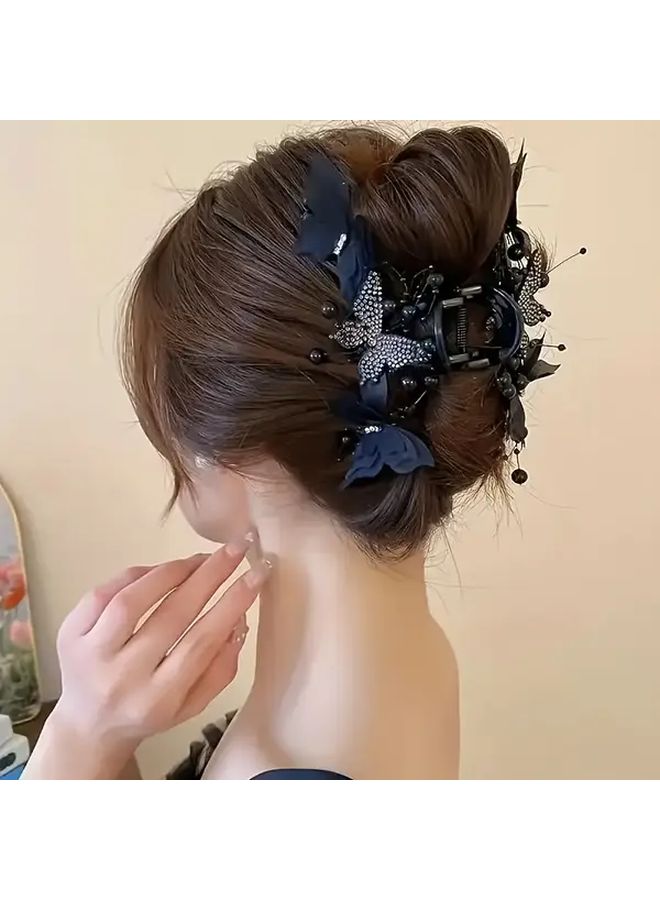 Black Hair Claw Clip For Women Updo Hairstyle Non Slip Grip Formal Events Everyday - Image 1