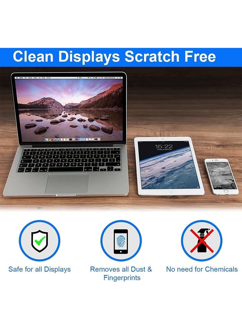 12-Pack Microfiber Cleaning Cloths for Glasses, Lenses & Screens - 15x18cm (5.9x7 Inch) Black Wipes with Serrated Edges - Eyeglass, Sunglass, Phone, Camera, Laptop & Jewelry Cleaner - Image 3