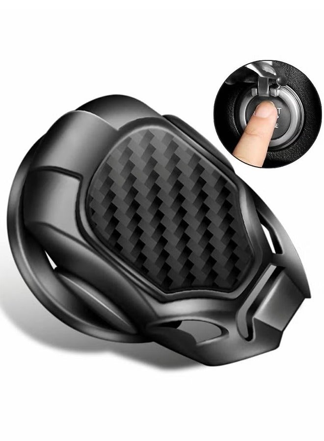 HY Car Push Start Button Cover, Engine Stop Protective Cover Decoration, Interior Modification Accessories to (Black) - Image 1